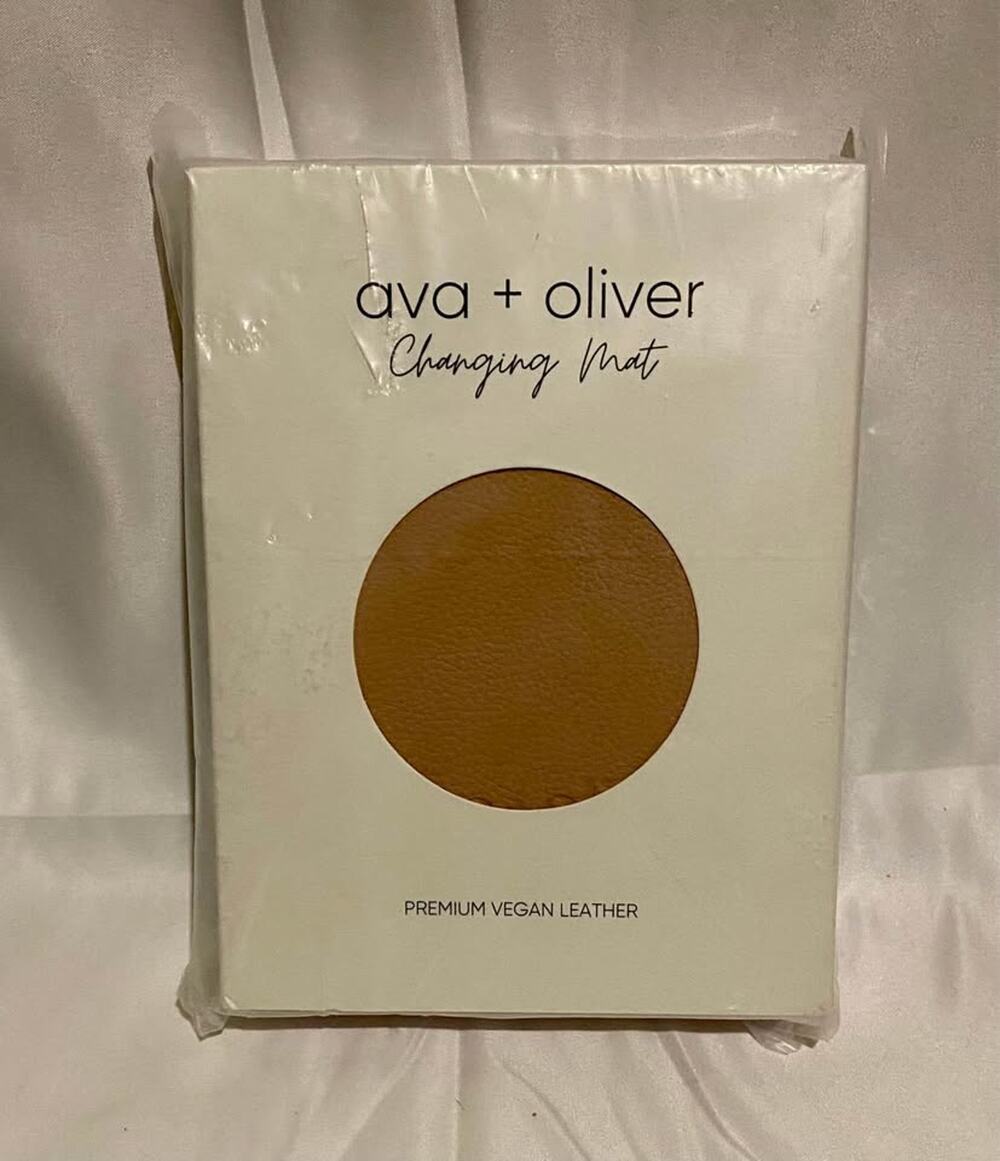 Ava + Oliver Pink Scallop Vegan Leather Baby Changing Mat NWT